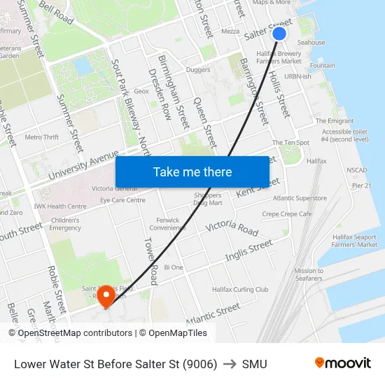 Lower Water St Before Salter St (9006) to SMU map