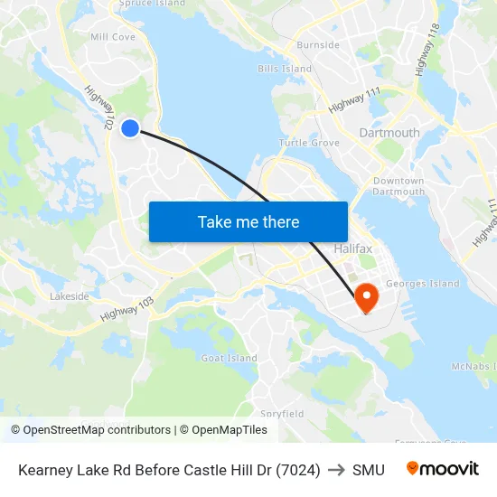 Kearney Lake Rd Before Castle Hill Dr (7024) to SMU map