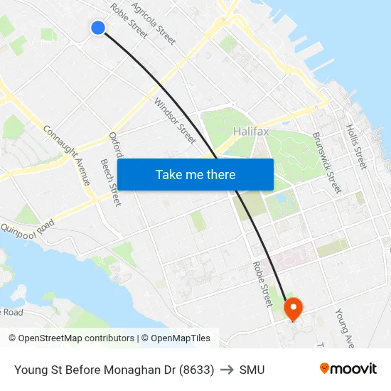 Young St Before Monaghan Dr (8633) to SMU map