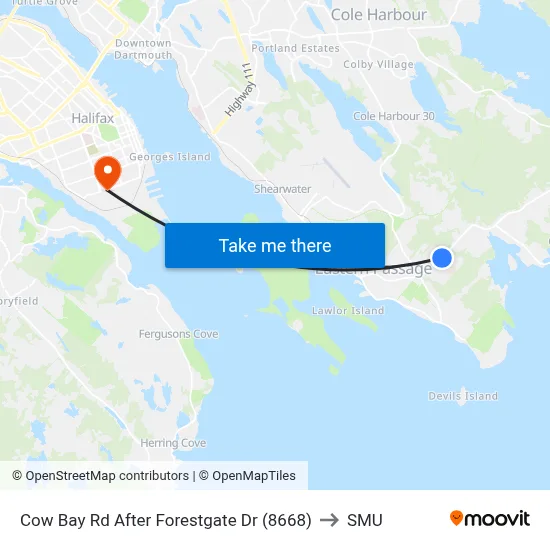 Cow Bay Rd After Forestgate Dr (8668) to SMU map