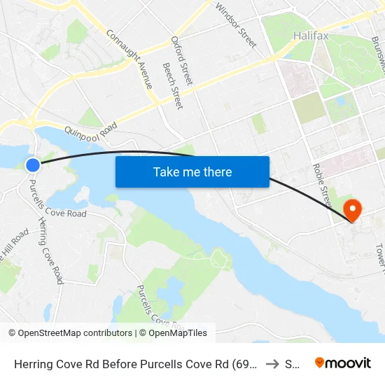 Herring Cove Rd Before Purcells Cove Rd (6903) to SMU map