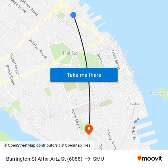 Barrington St After Artz St (6088) to SMU map