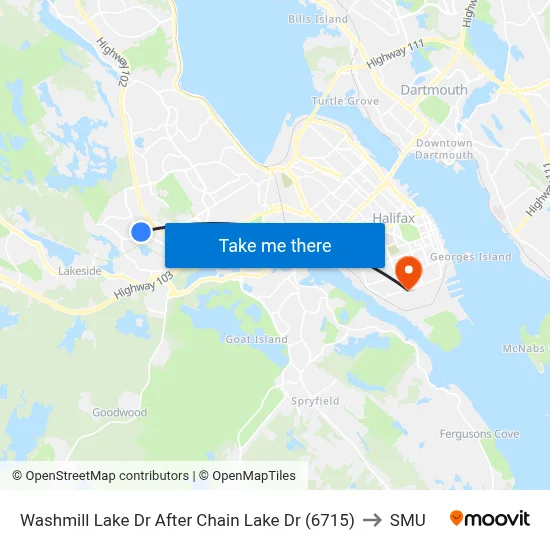 Washmill Lake Dr After Chain Lake Dr (6715) to SMU map