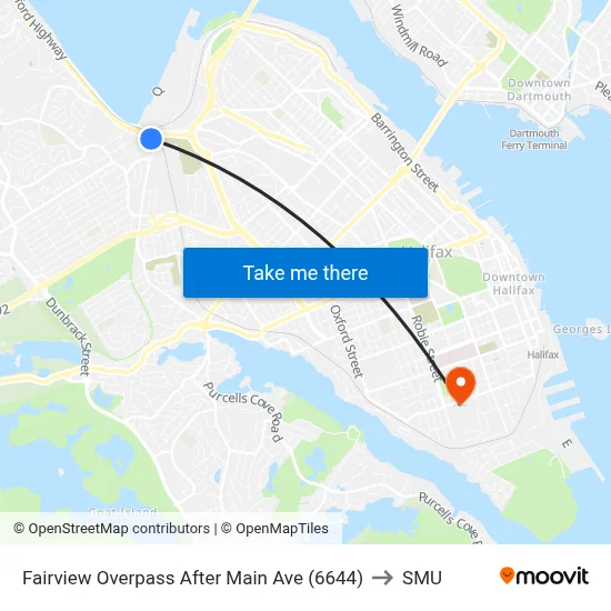 Fairview Overpass After Main Ave (6644) to SMU map