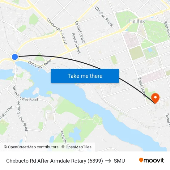 Chebucto Rd After Armdale Rotary (6399) to SMU map