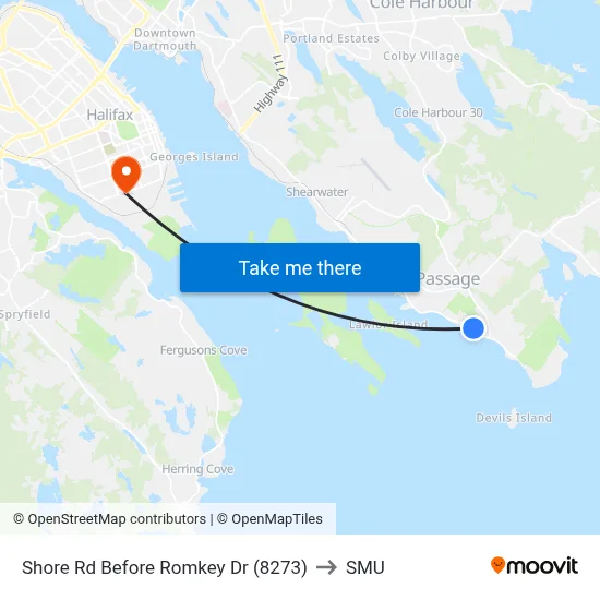 Shore Rd Before Romkey Dr (8273) to SMU map