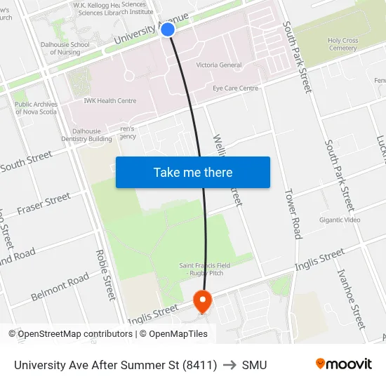 University Ave After Summer St (8411) to SMU map