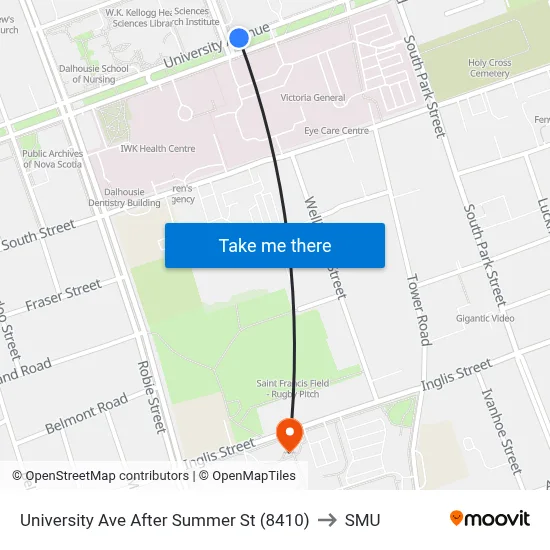 University Ave After Summer St (8410) to SMU map
