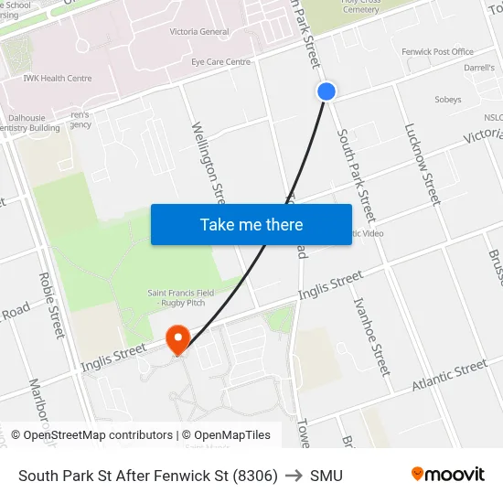 South Park St After Fenwick St (8306) to SMU map