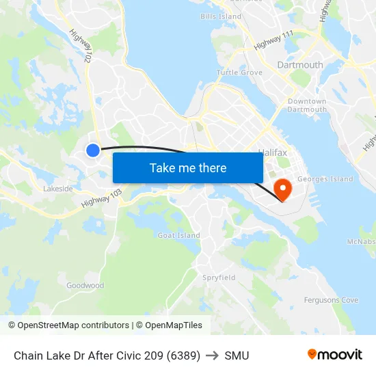 Chain Lake Dr After Civic 209 (6389) to SMU map