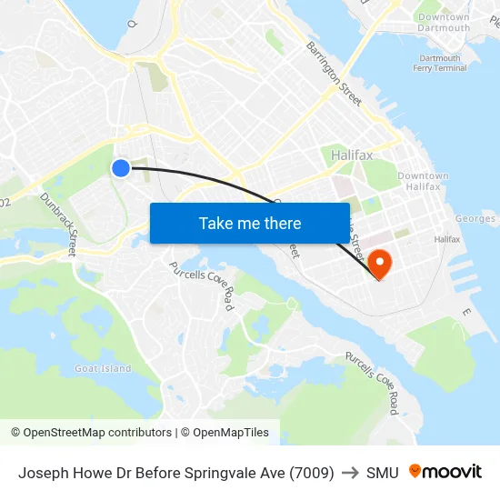 Joseph Howe Dr Before Springvale Ave (7009) to SMU map