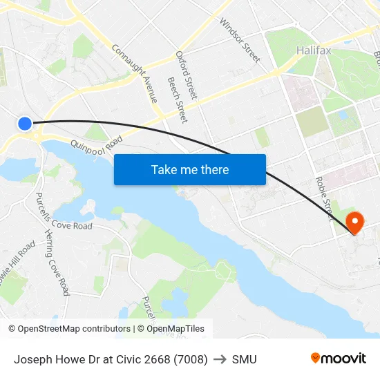 Joseph Howe Dr at Civic 2668 (7008) to SMU map