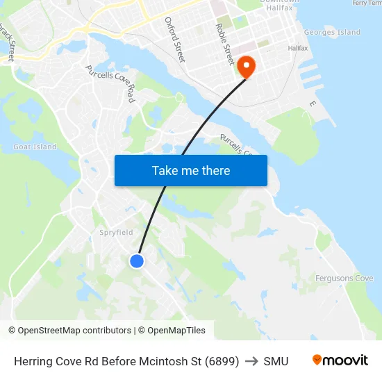 Herring Cove Rd Before Mcintosh St (6899) to SMU map