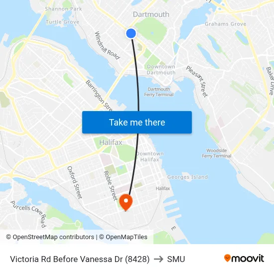 Victoria Rd Before Vanessa Dr (8428) to SMU map