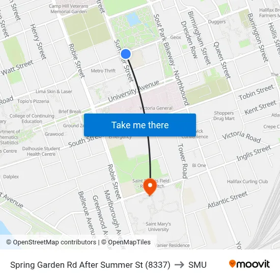Spring Garden Rd After Summer St (8337) to SMU map