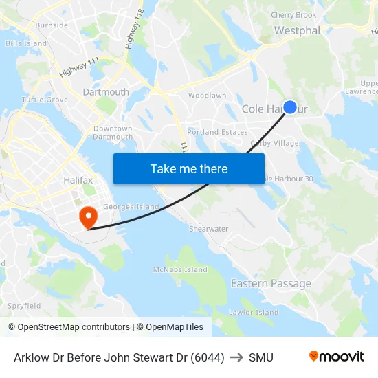 Arklow Dr Before John Stewart Dr (6044) to SMU map