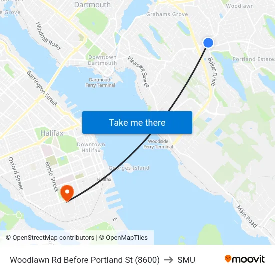 Woodlawn Rd Before Portland St (8600) to SMU map