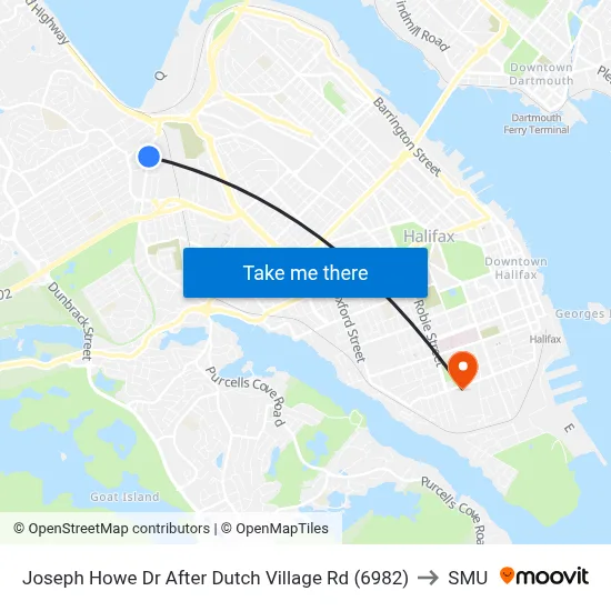 Joseph Howe Dr After Dutch Village Rd (6982) to SMU map