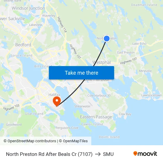 North Preston Rd After Beals Cr (7107) to SMU map