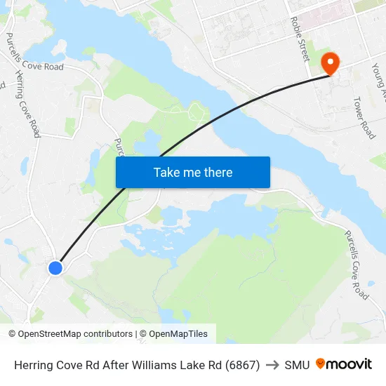 Herring Cove Rd After Williams Lake Rd (6867) to SMU map