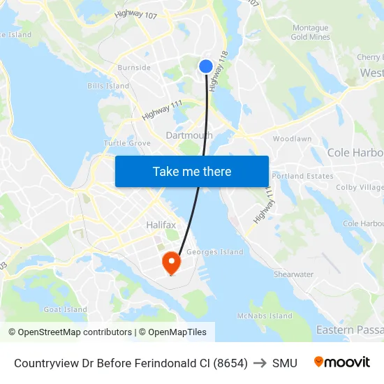 Countryview Dr Before Ferindonald Cl (8654) to SMU map