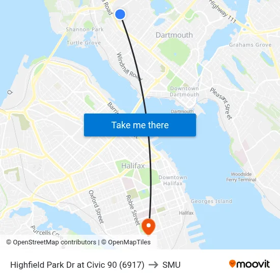 Highfield Park Dr at Civic 90 (6917) to SMU map