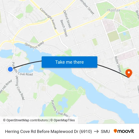 Herring Cove Rd Before Maplewood Dr (6910) to SMU map