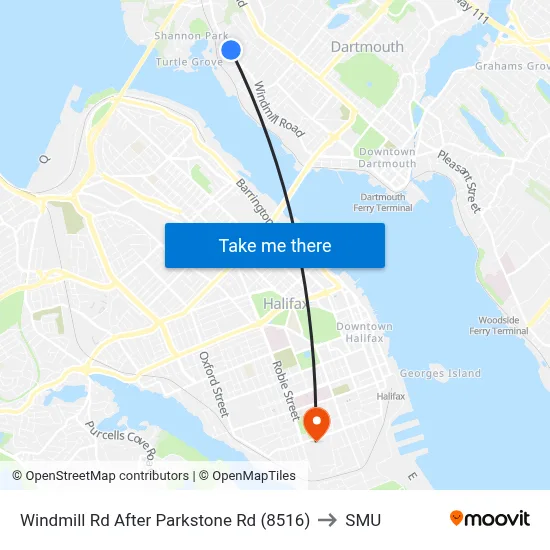 Windmill Rd After Parkstone Rd (8516) to SMU map