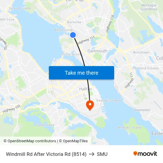 Windmill Rd After Victoria Rd (8514) to SMU map
