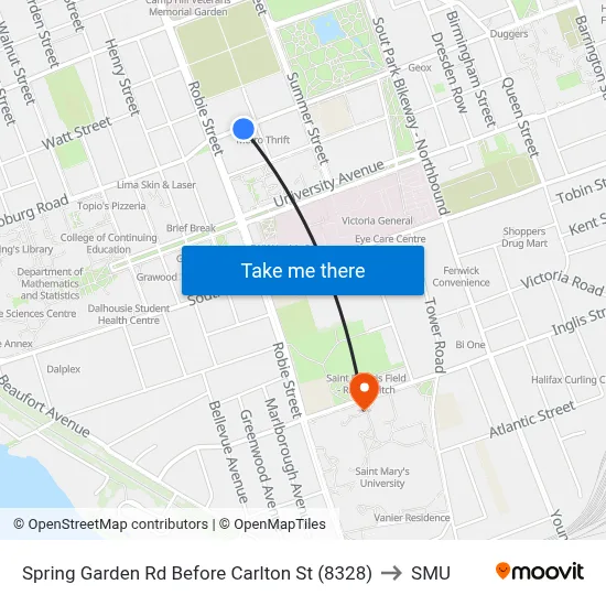 Spring Garden Rd Before Carlton St (8328) to SMU map