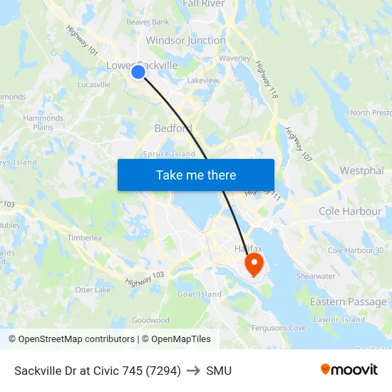 Sackville Dr at Civic 745 (7294) to SMU map