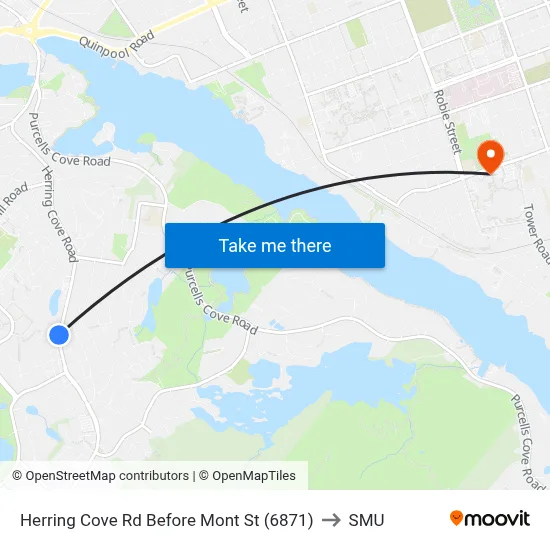 Herring Cove Rd Before Mont St (6871) to SMU map