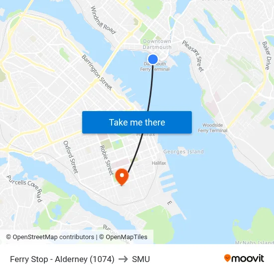 Ferry Stop - Alderney (1074) to SMU map