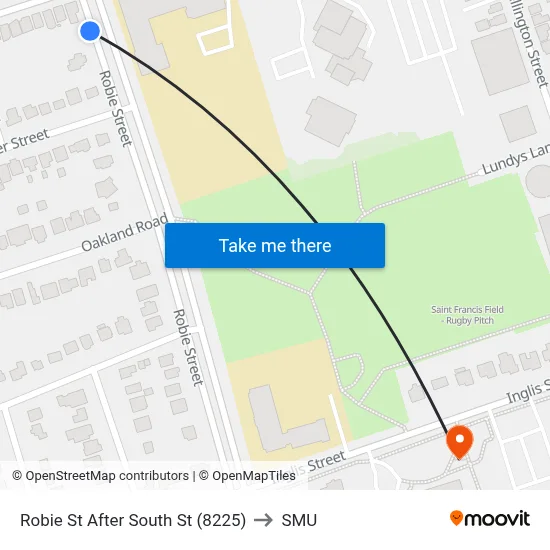 Robie St After South St (8225) to SMU map