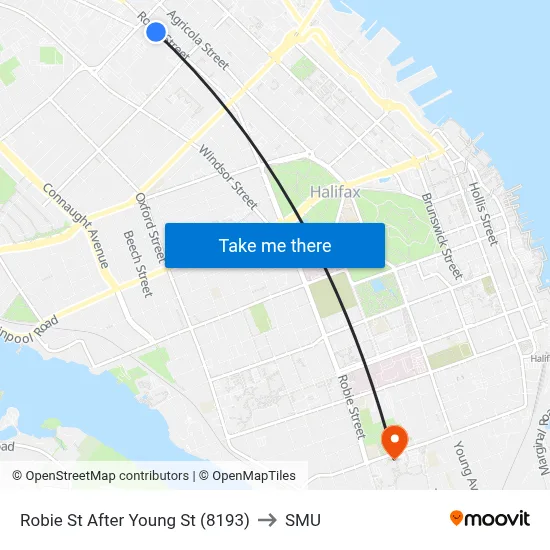 Robie St After Young St (8193) to SMU map