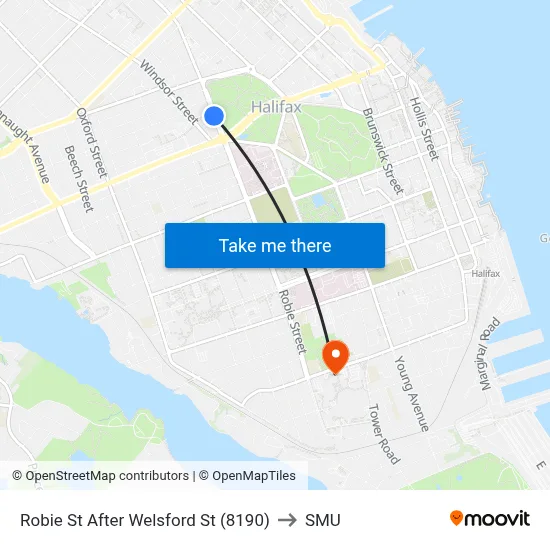 Robie St After Welsford St (8190) to SMU map