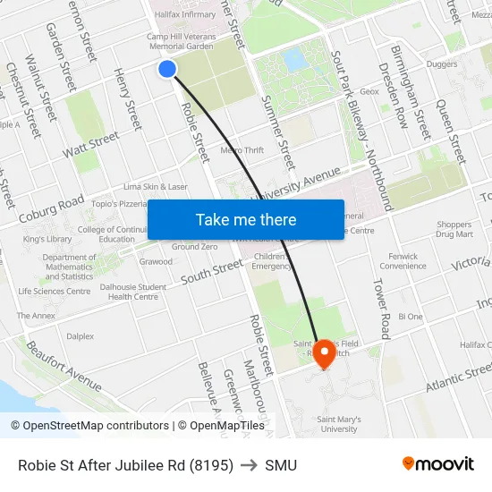 Robie St After Jubilee Rd (8195) to SMU map