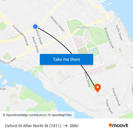 Oxford St After North St (7411) to SMU map