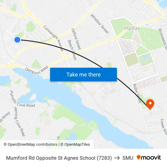 Mumford Rd Opposite St Agnes School (7283) to SMU map