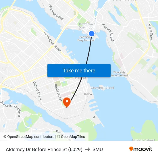 Alderney Dr Before Prince St (6029) to SMU map