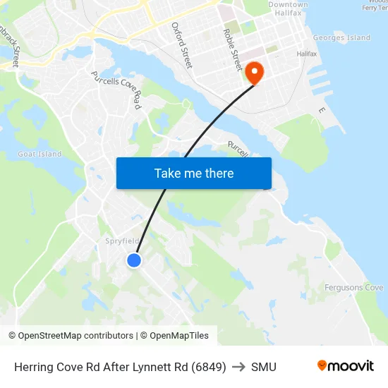 Herring Cove Rd After Lynnett Rd (6849) to SMU map