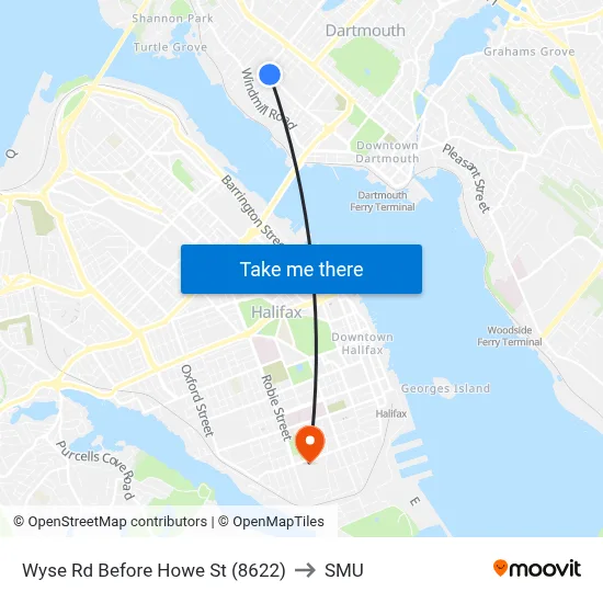 Wyse Rd Before Howe St (8622) to SMU map