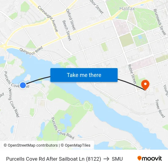 Purcells Cove Rd After Sailboat Ln (8122) to SMU map