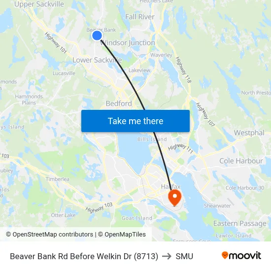 Beaver Bank Rd Before Welkin Dr (8713) to SMU map