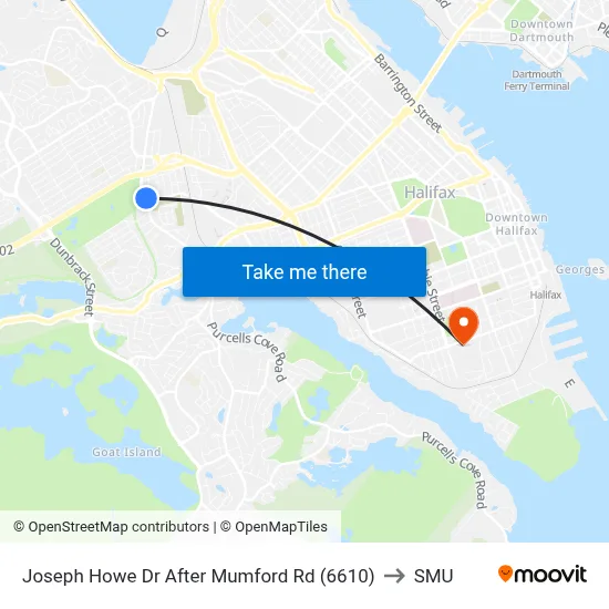 Joseph Howe Dr After Mumford Rd (6610) to SMU map