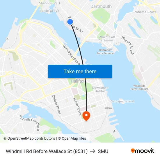 Windmill Rd Before Wallace St (8531) to SMU map