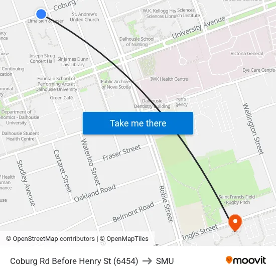 Coburg Rd Before Henry St (6454) to SMU map