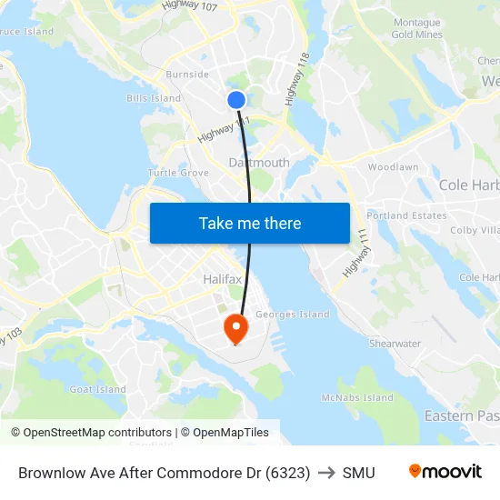 Brownlow Ave After Commodore Dr (6323) to SMU map