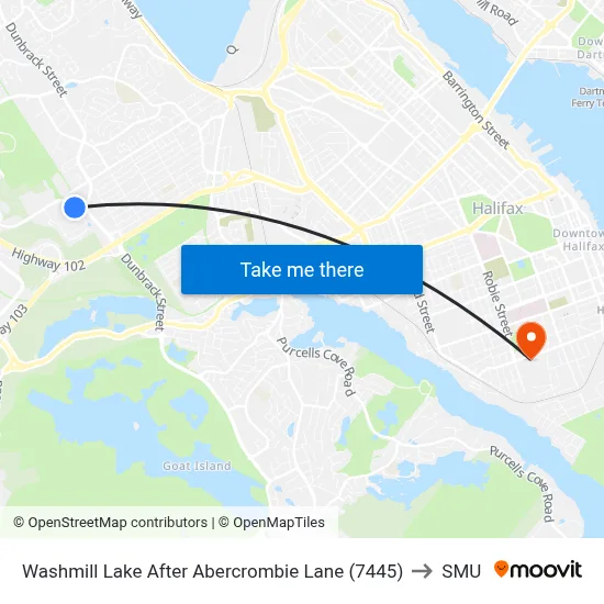 Washmill Lake After Abercrombie Lane (7445) to SMU map