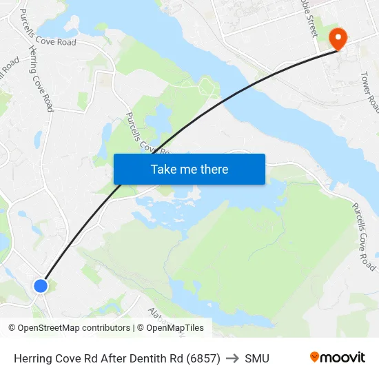 Herring Cove Rd After Dentith Rd (6857) to SMU map